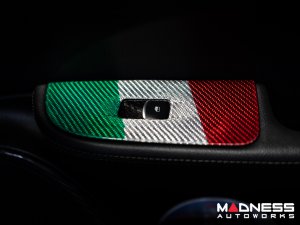 Alfa Romeo Giulia Door Trim - Window Switch Trim Kit - Carbon Fiber - Italian Theme - Feroce Carbon